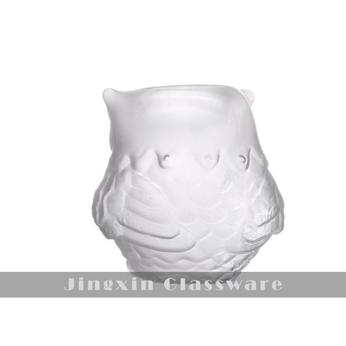 Cute Heat Resistant Glass Owl Tealight Candle Holder